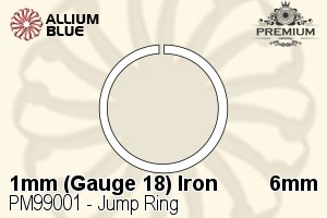 Jump Ring (PM99001) ⌀6mm - 1mm (Gauge 18) Iron - 關閉視窗 >> 可點擊圖片