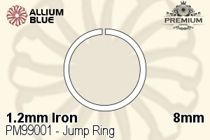 PREMIUM CRYSTAL Jump Ring 8mm Black Zinc Plated