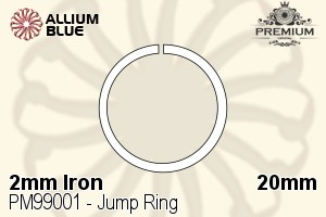 PREMIUM CRYSTAL Jump Ring 20mm Gun Metal Plated