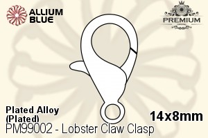 PREMIUM CRYSTAL Lobster Claw Clasp 14x8mm Gun Metal Plated