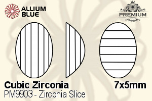 プレミアム Zirconia Slice (PM9903) 7x5mm - キュービックジルコニア