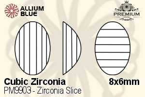 PREMIUM CRYSTAL Zirconia Slice 8x6mm Zirconia White