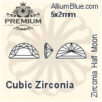 PREMIUM Zirconia Half Moon (PM9950) 14x7mm - Cubic Zirconia