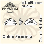 PREMIUM Zirconia Half Moon (PM9950) 5x2mm - Cubic Zirconia