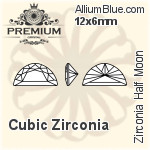 PREMIUM Zirconia Half Moon (PM9950) 6x4mm - Cubic Zirconia