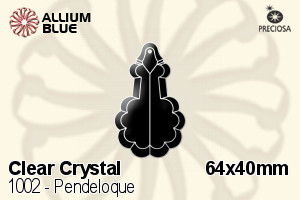 Preciosa Pendeloque (1002) 64x40mm - Clear Crystal - Click Image to Close