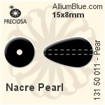 Preciosa Button Half-Hole Crystal Nacre Pearl (131 80 012) 16mm