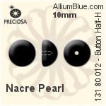 Preciosa Button Half-Hole Crystal Nacre Pearl (131 80 012) 6mm - Nacre Pearl