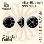 Preciosa MC Chaton OPTIMA (431 11 111) SS11 / PP22 - Clear Crystal With Golden Foiling