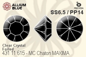 Preciosa MC Chaton MAXIMA (431 11 615) SS6.5 / PP14 - Clear Crystal With Dura™ Foiling - Click Image to Close