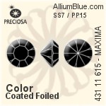 Preciosa MC Chaton Rose VIVA12 Flat-Back Stone (438 11 612) SS5 - Colour (Uncoated) With Silver Foiling