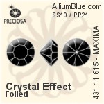 Preciosa MC Chaton MAXIMA (431 11 615) SS10 - Crystal (Coated) With Dura Foiling