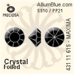Preciosa MC Chaton OPTIMA (431 11 111) SS1 / PP4 - Clear Crystal With Golden Foiling