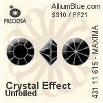 Preciosa MC Chaton MAXIMA (431 11 615) SS10 / PP21 - Crystal Effect Unfoiled