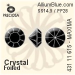 Preciosa MC Chaton MAXIMA (431 11 615) SS14.5 / PP28 - Clear Crystal With Dura™ Foiling