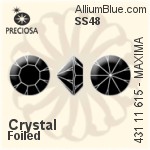 Preciosa MC Chaton MAXIMA (431 11 615) SS48 - Clear Crystal With Dura Foiling