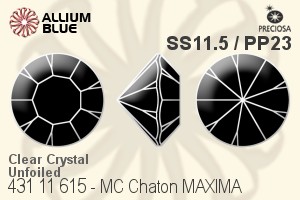 Preciosa MC Chaton MAXIMA (431 11 615) SS11.5 / PP23 - Clear Crystal Unfoiled - Haga Click en la Imagen para Cerrar