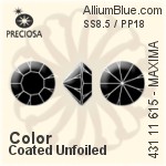 Preciosa MC Chaton MAXIMA (431 11 615) SS8.5 / PP18 - Color (Coated) Unfoiled