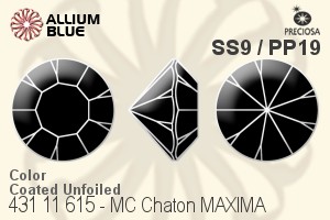 Preciosa MC Chaton MAXIMA (431 11 615) SS9 / PP19 - Color (Coated) Unfoiled - Haga Click en la Imagen para Cerrar