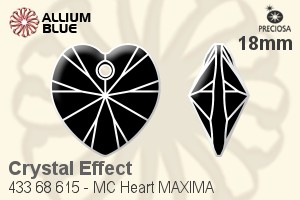 Preciosa MC Heart MAXIMA Pendant (433 68 615) 18mm - Crystal Effect - Click Image to Close