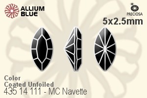 Preciosa MC Navette Fancy Stone (435 14 111) 5x2.5mm - Color (Coated) Unfoiled