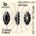Preciosa MC Navette Fancy Stone (435 14 111) 5x2.5mm - Clear Crystal With Dura™ Foiling