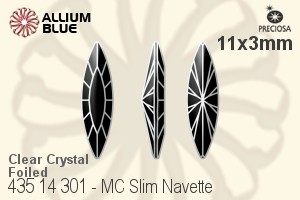 PRECIOSA Slim Navette MXM 11x3 crystal DF
