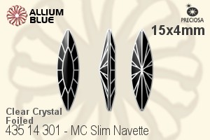 PRECIOSA Slim Navette MXM 15x4 crystal DF