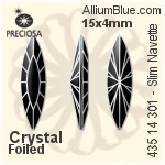 Preciosa MC Slim Navette Fancy Stone (435 14 301) 15x4mm - Clear Crystal With Dura™ Foiling