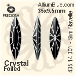 Preciosa MC Slim Navette Fancy Stone (435 14 301) 11x3mm - Crystal Effect With Dura™ Foiling