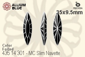 Preciosa MC Slim Navette Fancy Stone (435 14 301) 35x9.5mm - Color With Dura™ Foiling - Click Image to Close