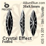 Preciosa MC Slim Navette Fancy Stone (435 14 301) 35x9.5mm - Crystal Effect With Dura™ Foiling