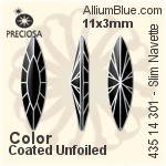 Preciosa MC Slim Navette Fancy Stone (435 14 301) 35x9.5mm - Color With Dura™ Foiling