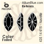 Preciosa MC Navette MAXIMA Fancy Stone (435 14 615) 8x4mm - Color With Dura™ Foiling