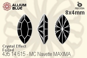 Preciosa MC Navette MAXIMA Fancy Stone (435 14 615) 8x4mm - Crystal Effect With Dura™ Foiling - Click Image to Close