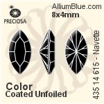 Preciosa MC Navette MAXIMA Fancy Stone (435 14 615) 8x4mm - Color With Dura™ Foiling