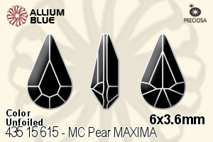 Preciosa MC Pear MAXIMA Fancy Stone (435 15 615) 6x3.6mm - Color Unfoiled - Haga Click en la Imagen para Cerrar