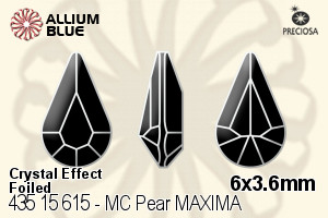 Preciosa MC Pear MAXIMA Fancy Stone (435 15 615) 6x3.6mm - Crystal Effect With Dura™ Foiling