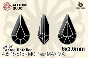 Preciosa プレシオサ MC マシーンカットPear MAXIMA マキシマ ファンシーストーン (435 15 615) 6x3.6mm - カラー（コーティング） 裏面にホイル無し - ウインドウを閉じる