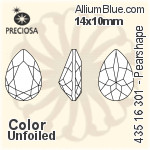 Preciosa MC Pearshape 301 Fancy Stone (435 16 301) 14x10mm - Color Unfoiled