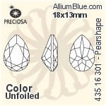 Preciosa MC Pearshape 301 Fancy Stone (435 16 301) 14x10mm - Crystal Effect With Dura™ Foiling