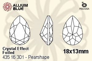 PRECIOSA Baroque Pear MXM 18x13 crystal DF AB