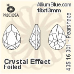 Preciosa MC Pearshape 301 Fancy Stone (435 16 301) 14x10mm - Color (Coated) Unfoiled
