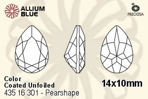 寶仕奧莎 機切Pearshape 301 花式石 (435 16 301) 14x10mm - 顏色（塗層） 無水銀底