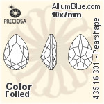 宝仕奥莎 机切Pearshape 301 花式石 (435 16 301) 10x7mm - 颜色 DURA™耐用金屬箔底