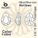 Preciosa MC Pearshape 301 Fancy Stone (435 16 301) 18x13mm - Color (Coated) Unfoiled
