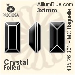 Preciosa MC Baguette MAXIMA Fancy Stone (435 26 301) 3x1mm - Color With Dura™ Foiling