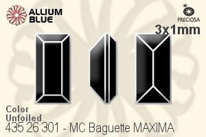 Preciosa MC Baguette MAXIMA Fancy Stone (435 26 301) 3x1mm - Color Unfoiled - Haga Click en la Imagen para Cerrar