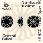 Preciosa MC Square 132 Fancy Stone (435 36 132) 18x18mm - Clear Crystal With Dura™ Foiling