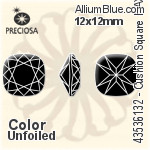 Preciosa MC Square 132 Fancy Stone (435 36 132) 12x12mm - Crystal Effect Unfoiled